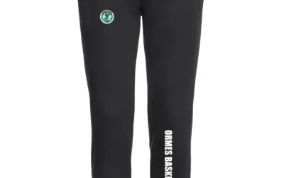 Jogging unisexe Noir logo Kariban jambe et logo poche