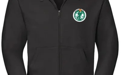 Veste à Capuche Unisexe Noir Russell logo coeur